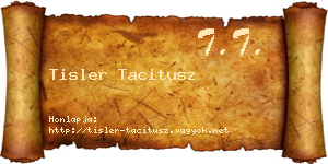Tisler Tacitusz névjegykártya